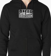 Petrol Obsession Logo White Zipped Hoodie