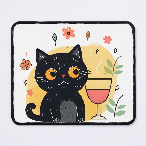 Item preview, Wine Drinking Adorable Minimalist Silly Cat designed and sold by omerfdln34.