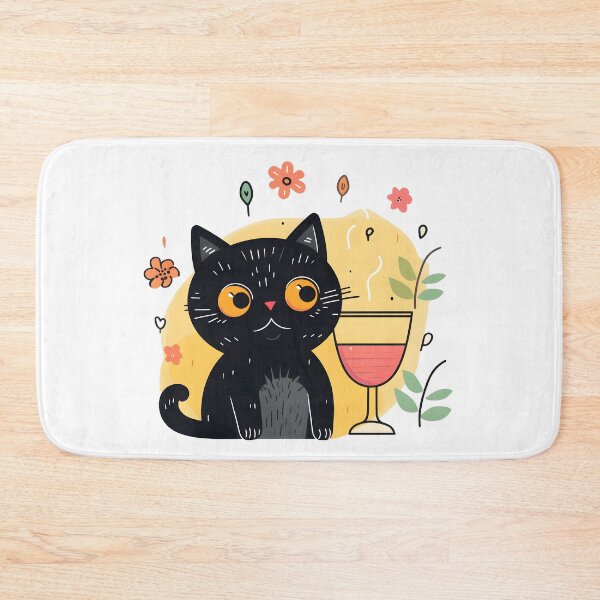 Item preview, Wine Drinking Adorable Minimalist Silly Cat designed and sold by omerfdln34.