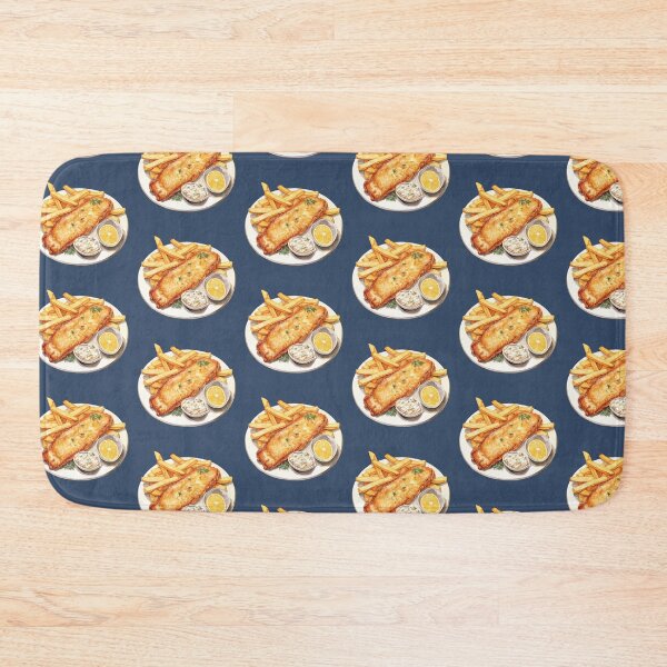 Item preview, Plate of Crispy Fish and Chips With Tartar Sauce designed and sold by Alicia Chee.