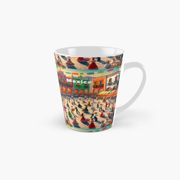 Vista previa del artículo con la obra «Fiesta Folklórica en la Plaza Mexicana», diseñado y vendido por inkArtistryfine.