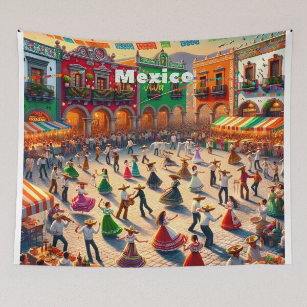 Item preview, Fiesta Folklorica in Mexican Plaza designed and sold by inkArtistryfine.