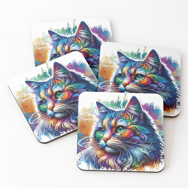 Item preview, Artistic cat portrait in bright colors designed and sold by Anavai987.
