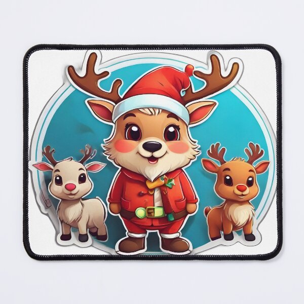Item preview, Kawaii Christmas reindeer Cute and Cuddly reindeer Art designed and sold by PintERest0.