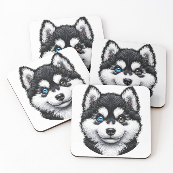 Item preview, Black/White Bi-Eyed Siberian Husky Puppy designed and sold by CharmStudio.