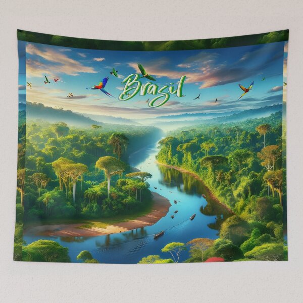 Item preview, Amazonian Dawn Parrot's Flight designed and sold by inkArtistryfine.