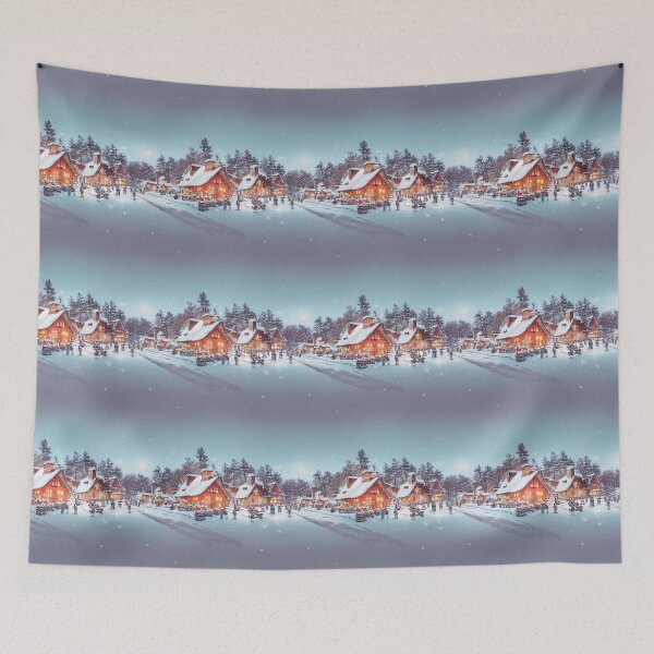 Item preview, Seamless Snowy Village Whimsy designed and sold by Phutharesuan Wachirapisut.