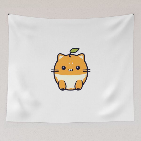 Item preview, Orange Shaped Sweet Little Kitty Minimalist Drawing designed and sold by omerfdln34.