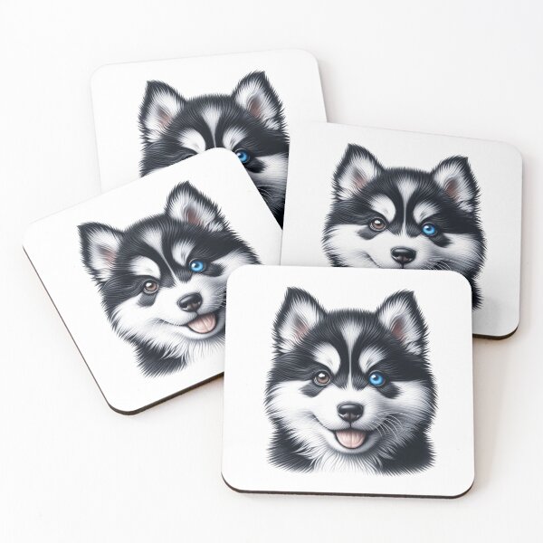 Item preview, Black/White Bi-Eyed Siberian Husky Puppy designed and sold by CharmStudio.