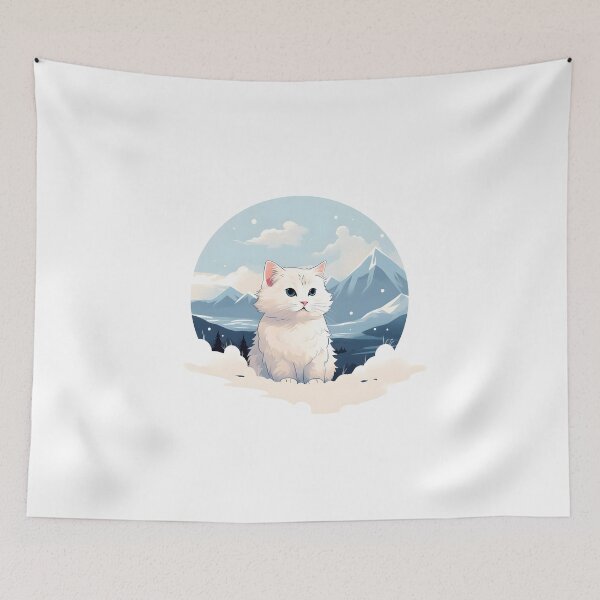 Item preview, Charismatic Iceberg Themed Silly Cute Minimalist Cat Portrait designed and sold by omerfdln34.