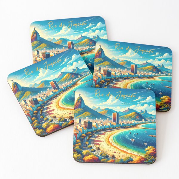 Item preview, Rio de Janeiro Vibrant Cityscape designed and sold by inkArtistryfine.