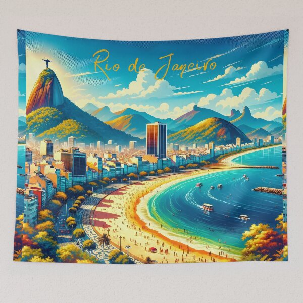 Item preview, Rio de Janeiro Vibrant Cityscape designed and sold by inkArtistryfine.