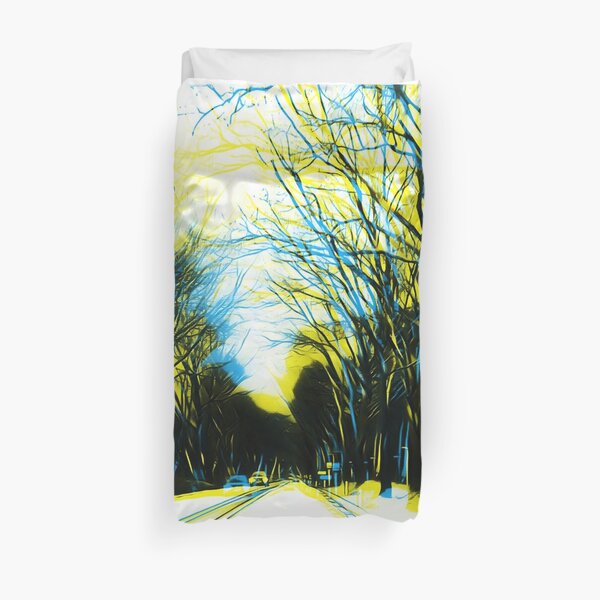 On-the-road Blue&Yellow Duvet Cover
