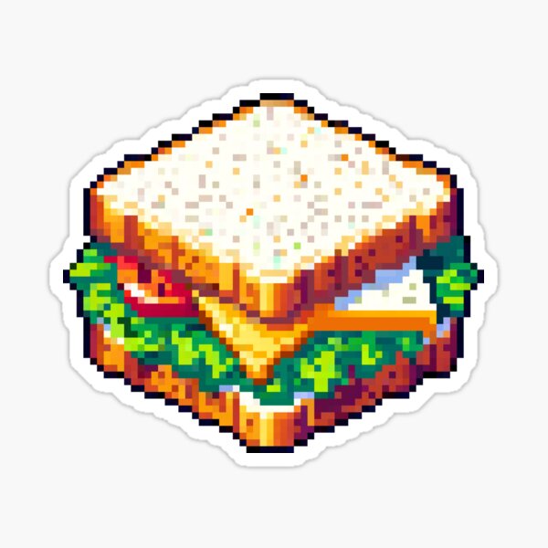 Sandwich - Cute Food, Lunchtime Fun, Deli Style, Quirky Design, Kitchen Decor, Snack Theme Sticker