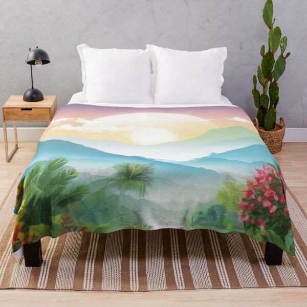 Item preview, a tranquil sunrise tropical world designed and sold by JangmiHorang.