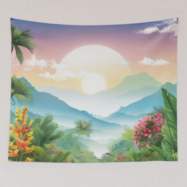 Item preview, a tranquil sunrise tropical  world designed and sold by JangmiHorang.