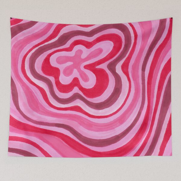 Item preview, Psychedelic Love Wave of Stripes in Reds and Pinks designed and sold by inklets.