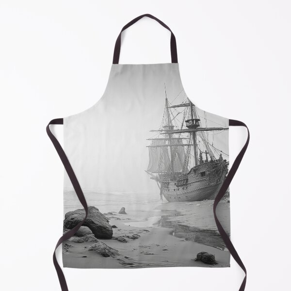 Item preview, Stranded Sailing Ship BW designed and sold by Elisabeth Lucas.