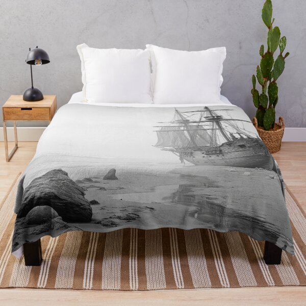 Item preview, Stranded Sailing Ship BW designed and sold by Elisabeth Lucas.