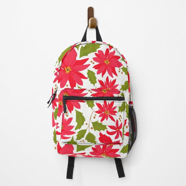 Item preview, Winter Red Poinsettias Chic Floral Pattern With Leaves designed and sold by DEC02.