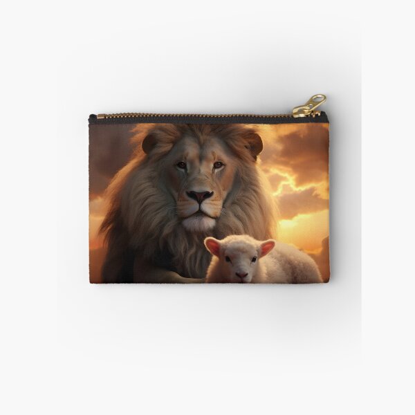 Aperçu de l'œuvre lion et agneau assis sur un clou céleste créée et vendue par dcrc.