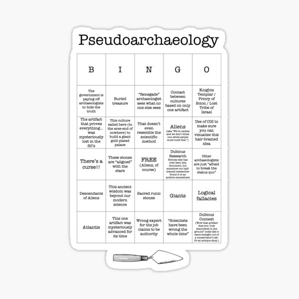 Pseudoarchaeology Bingo! Sticker
