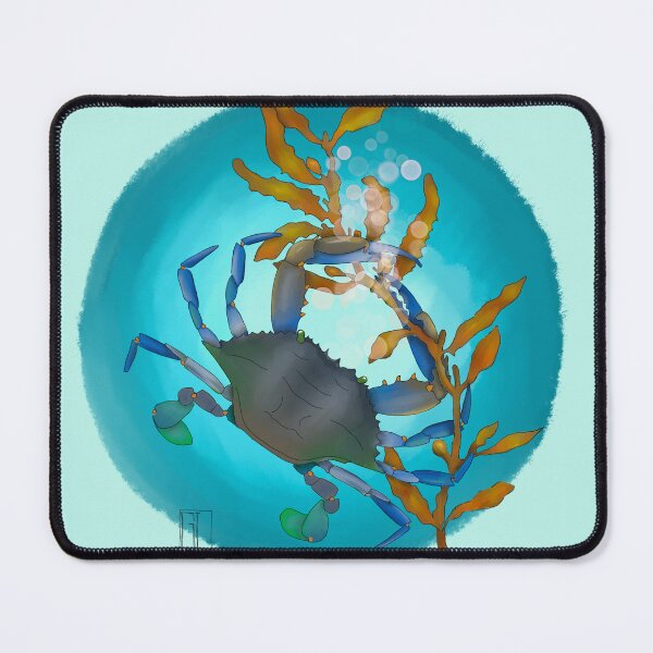 Item preview, Blue Crab hanging onto some sargassum seaweed designed and sold by Langfordcraft.