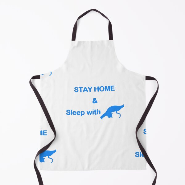 Item preview, Stay home & Sleep with cat white and blue minimal design designed and sold by lazycat14.