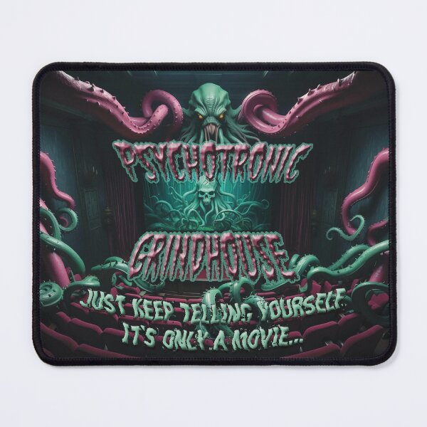 Item preview, "Psychotronic Grindhouse" Horror Movie Theatre with Green Skull, Alien Space Monster and Tentacles designed and sold by BardCoreDesigns.