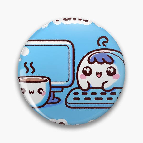Item preview, Caffeine Coded Cuties - Adorable AI and Coffee (Blue) designed and sold by hiddenlayers.