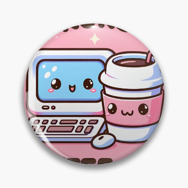 Item preview, Caffeine Coded Cuties - Adorable AI and Coffee (Pink) designed and sold by hiddenlayers.
