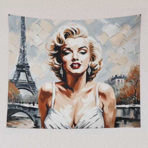 Item preview, Marilyn Monroe in Paris with Eiffel Tower and River Seine designed and sold by JackFreestone.