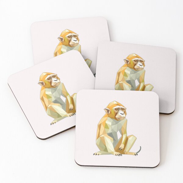 Item preview, Golden Brown Monkey Geometric Shaped Artwork designed and sold by Geonimalia.