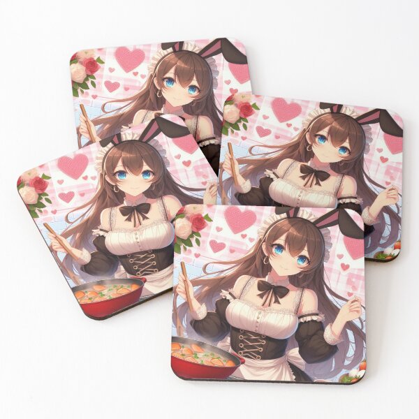 Aperçu de l'œuvre Jolie fille Anime Bunny pour la Saint-Valentin portant une robe (silvergoldvisionary) créée et vendue par SGVisionary.