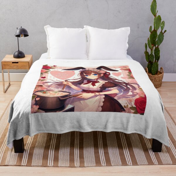 Aperçu de l'œuvre Jolie fille Anime Bunny pour la Saint-Valentin portant une robe (silvergoldvisionary) créée et vendue par SGVisionary.