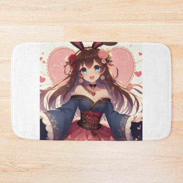 Item preview, Cute Anime Bunny girl valentine Day wearing dress singing (silvergoldvisionary) designed and sold by SGVisionary.