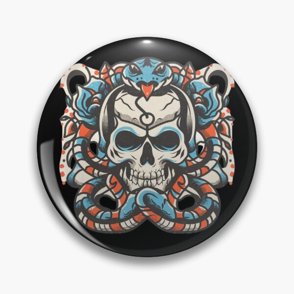 Item preview, American Traditional Skull and Snake Tattoo designed and sold by Goku Creations.
