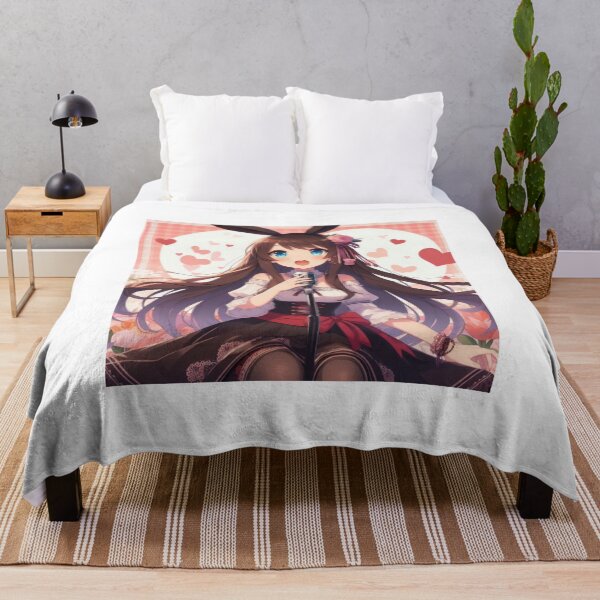 Artikelvorschau, Süßes Anime-Häschenmädchen zum Valentinstag trägt Kleid, singt und tanzt (silvergoldvisionary) entworfen und verkauft von SGVisionary.