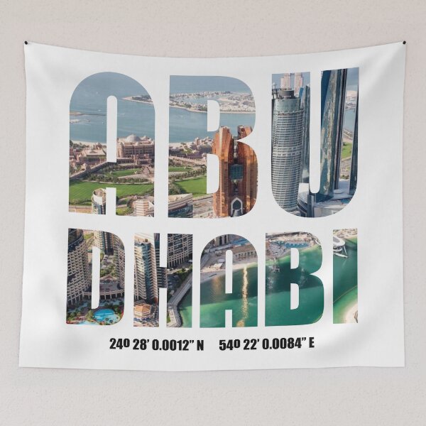 Item preview, Abu Dhabi, UAE City Typography – Vintage designed and sold by yphien.