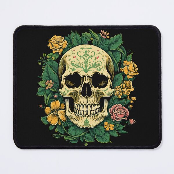 Item preview, American Traditional Floral Skull Tattoo designed and sold by Goku Creations.