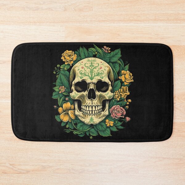 Item preview, American Traditional Floral Skull Tattoo designed and sold by Goku Creations.