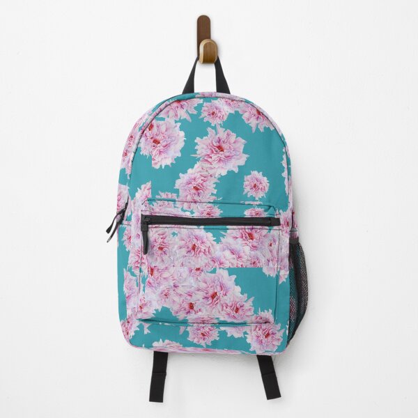 Item preview, sweet peony flower in blue background designed and sold by Carachuenni.