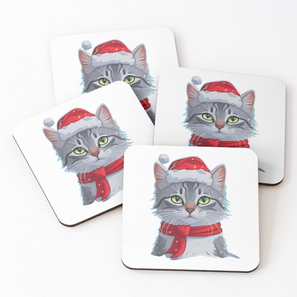 Item preview, Snowy Cat in Christmas designed and sold by SabyDigitalArt.