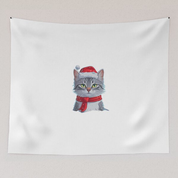 Item preview, Snowy Cat in Christmas designed and sold by SabyDigitalArt.