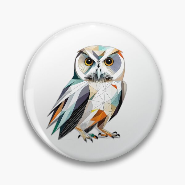 Item preview, Coloured Barn Owl Geometric Shaped Artwork designed and sold by Geonimalia.