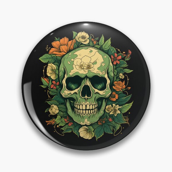 Item preview, American Traditional Floral Skull designed and sold by Goku Creations.