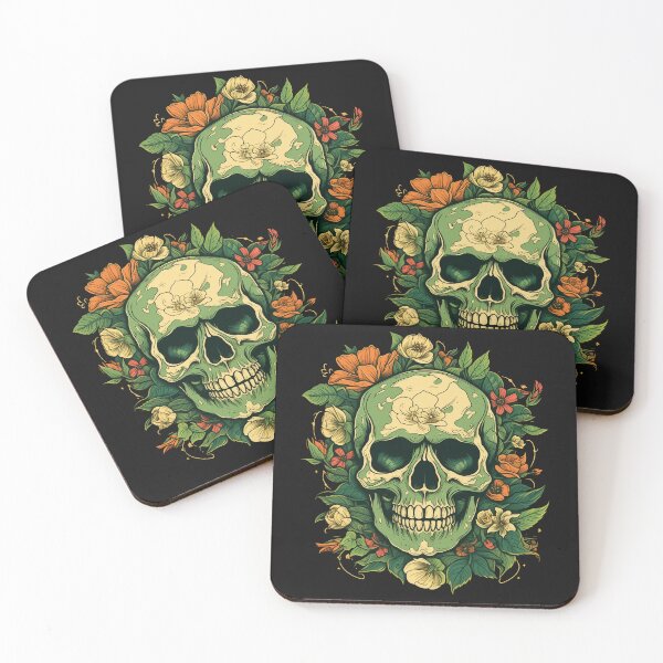 Item preview, American Traditional Floral Skull designed and sold by Goku Creations.