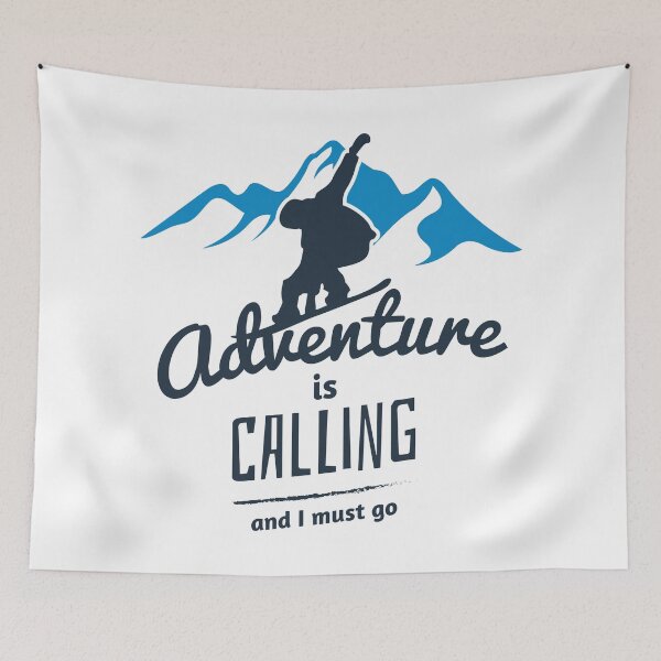Item preview, Snowboarding Adventure is Calling, and I Must Go: Snowboard Winter Sports designed and sold by artworkathome.
