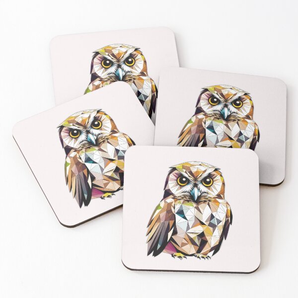 Item preview, Brown Tawny Owl Geometric Shaped Artwork designed and sold by Geonimalia.
