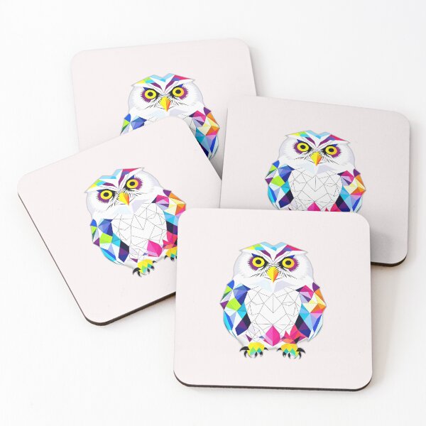Item preview, Coloured Snowy Owl Geometric Shaped Artwork designed and sold by Geonimalia.